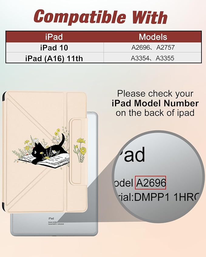 for iPad 9th/8th/7th Generation 10.2 Inch Case with Pen Holder for Boys Girls Women Men Cute Cartoon Anime Cool Funny Protector Stand Tablet Cover for Apple i Pad 7/8/9 Book Cat