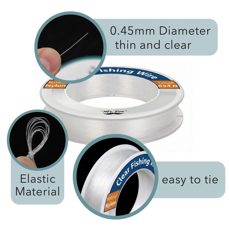 Mr. Pen- Fishing Line Clear, 218 Yard, 1 Pack, Nylon String