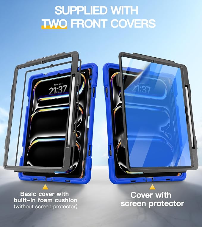 BRAECN Case for iPad Air 11 inch 2026(M4) 2025(M3) 2024(M2)iPad Pro 11 inch(4th/3rd/2nd/1st)&amp Air 10.9(5th/4th) Protective with Pencil Holder Screen Protector 360°Rotating Stand Handle Full Body