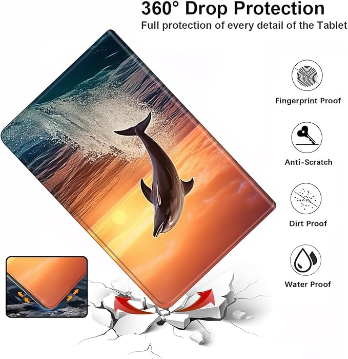 Case for iPad (A16) 11th Generation 11 Inch (2025)iPad 10th Generation 10.9 Inch (2022)PU Leather Slim Standing Smart Coverwith Auto Sleep/WakeBall on Fire