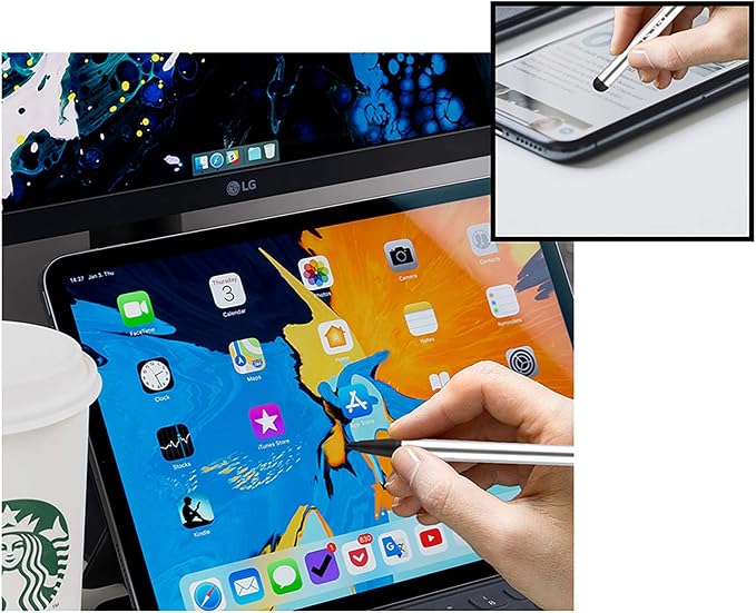 Pro Capacitive Resistive Stylus Universal 2 in 1 Compatible with Samsung Galaxy S22/S21/Ultra/S21+/Fe 5G/ High Sensitivity &amp Precision Full Size 3 Pack! (Silver)