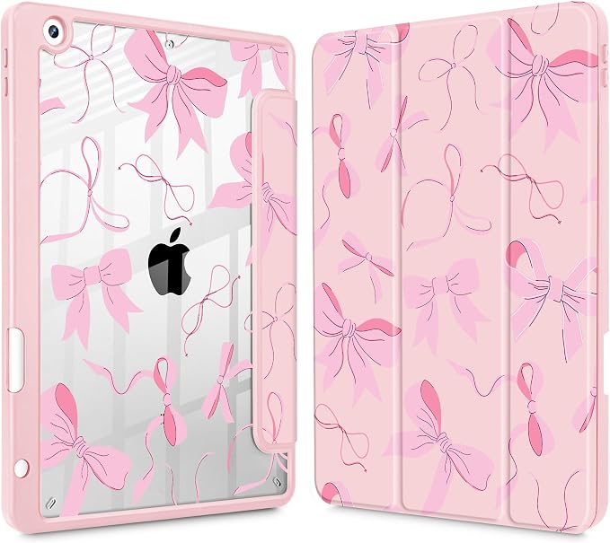 May Chen for iPad 9th Generation with Pencil Holder iPad 8th/7th Gen Case 10.2-inch [Penceil Holder] Trifold Stand Auto Wake/Sleep Clear TPU Protection Back Cover Ballet Shoes