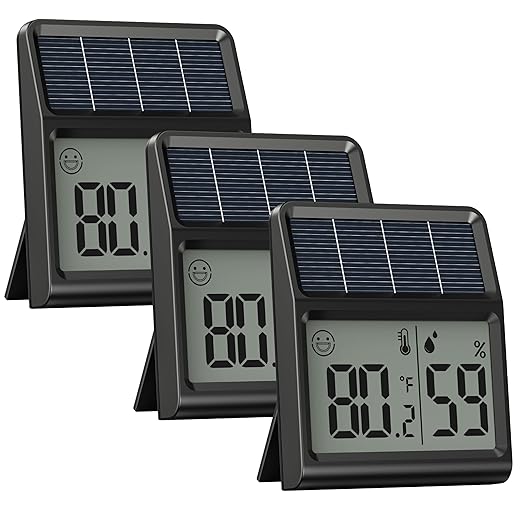 Digital Indoor Thermometer & Hygrometer, Light Powered (No Rechargeable Batteries Runs Only on Real-time Light Exposure) Solar Indoor Temperature and Humidity Monitor, Humidity Gauge