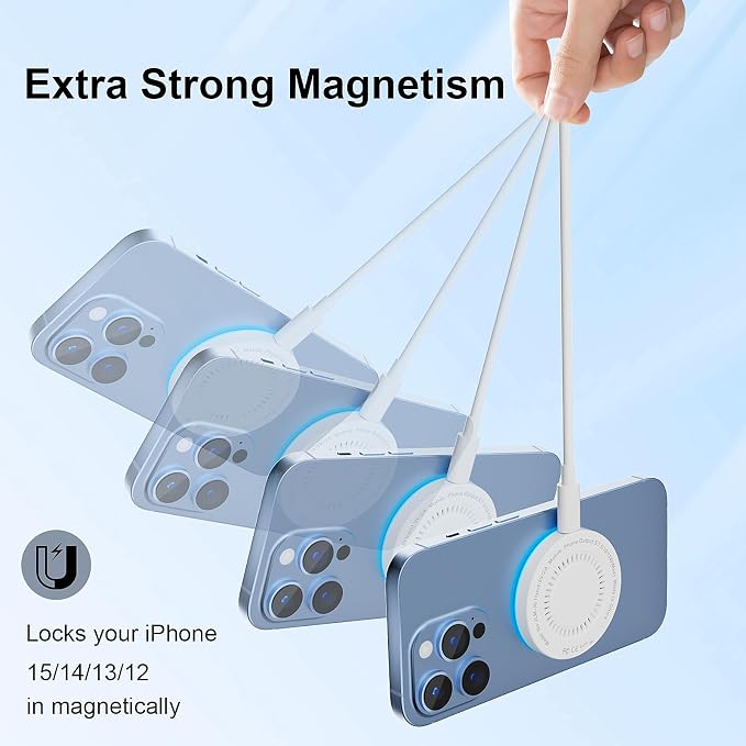 Magnetic Charger 3 Pack 15W Magnetic Wireless Charger Fast Charging Pad Compatible with iPhone 17/16/15/14/13/12 Series &amp AirPods 4/3/2/Pro Charging Pad with Dual Ports