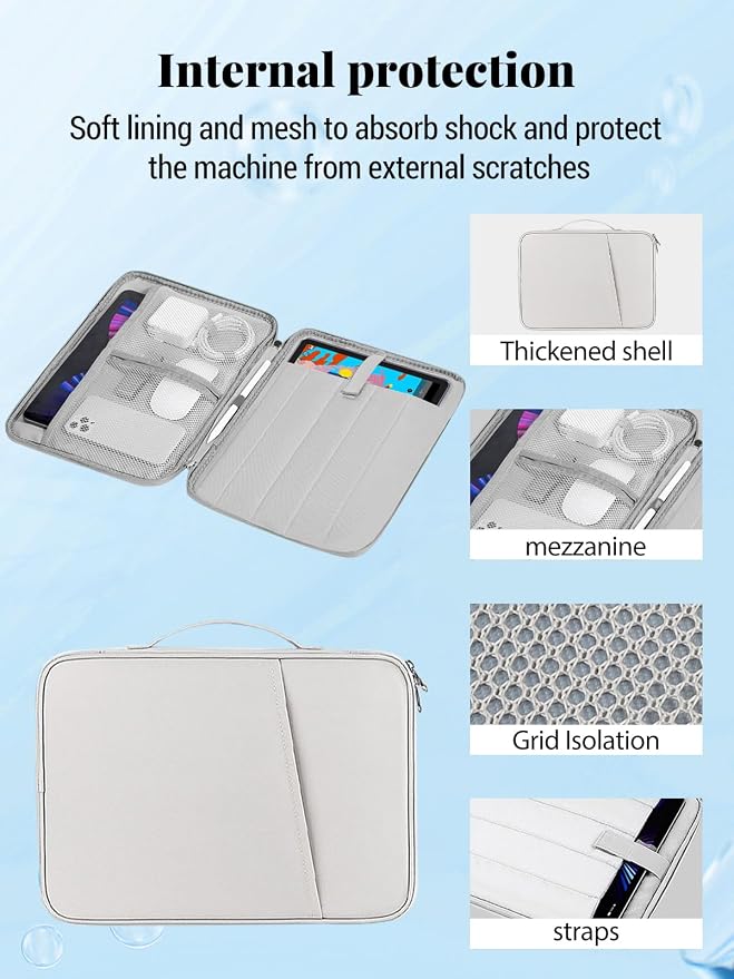 for XPPen Magic Drawing Pad 12.2 Inch Tablet Sleeve Carrying Case with Handle Water-Resistant Double-Layer Design Black