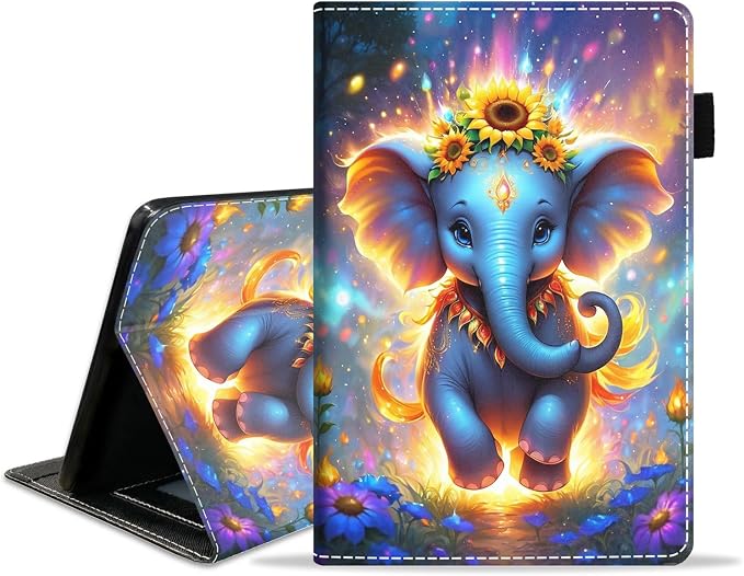 Case for Amazon Fire HD 8/HD 8 Plus Tablet (8 12th/10th Generation 2024/2022/2020 Release) Slim PU Leather Stand Folio Cover with Auto Wake Sleep African Woman Wolf