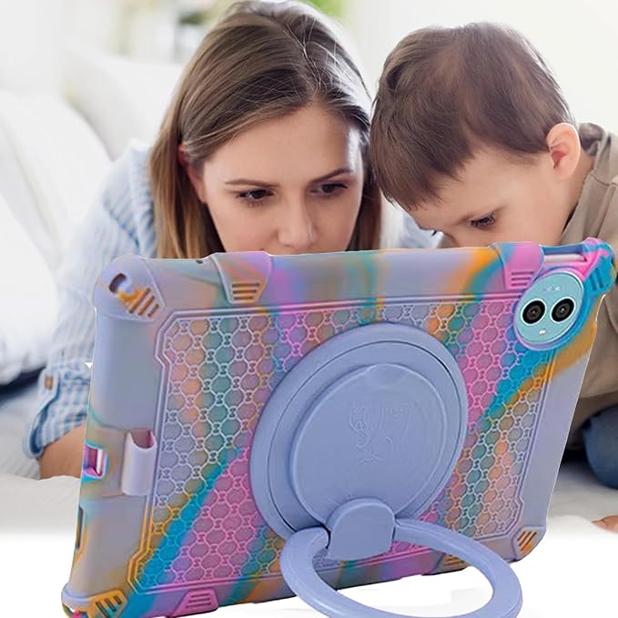 Tablet Case for Teclast P50 11 inch Soft Anti-Stress Silicone Case with 360° Rotate Stand/Pencil Holder/Shoulder Strap/Pen for Teclast P50 (Colorful Blue)
