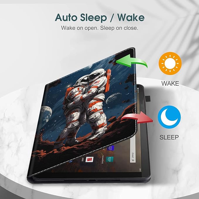 Case for All-New Amazon Fire HD 10 and 10 Plus Tablet (13th/11th Generation 2023/2021 Release) 10.1 Multi-Angle Smart Stand Cover Auto Sleep/Wake Skull and Fire