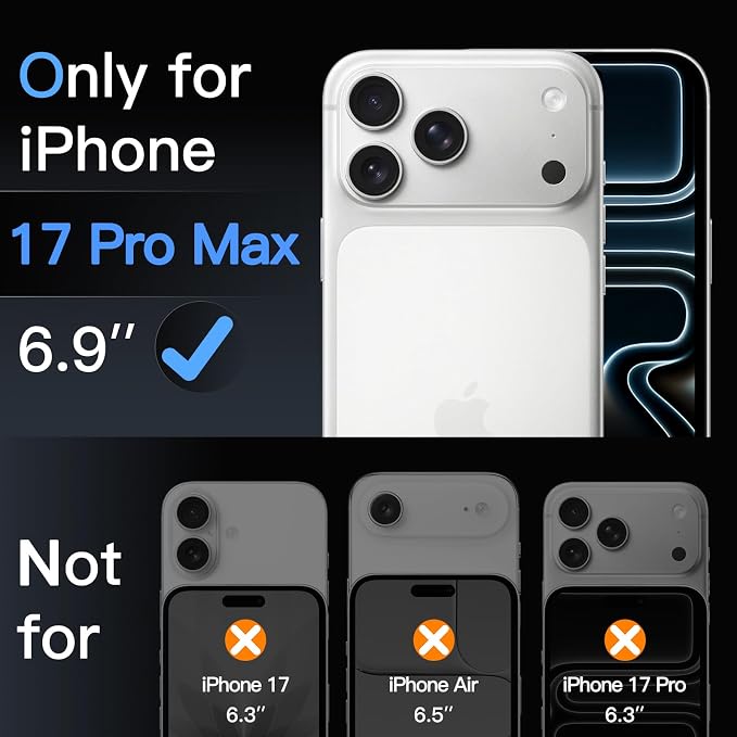 JETech Infinity AR Screen Protector for iPhone 17 Pro AR Anti-Reflective Coating 9H+ 3D Full Coverage Tempered Glass Military-Grade Shatterproof Smudge-Resistant Easy Install 1-Pack