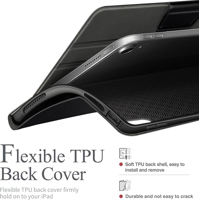 auaua Case for iPad (A16) 11th/10th Generation | with Pencil Holder Pocket Typing Angle Muti-Stand Magnetic Closure Auto Sleep/Wake