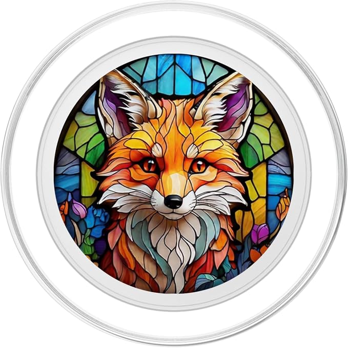 Stained Glass Red Fox PopSockets Adhesive PopGrip