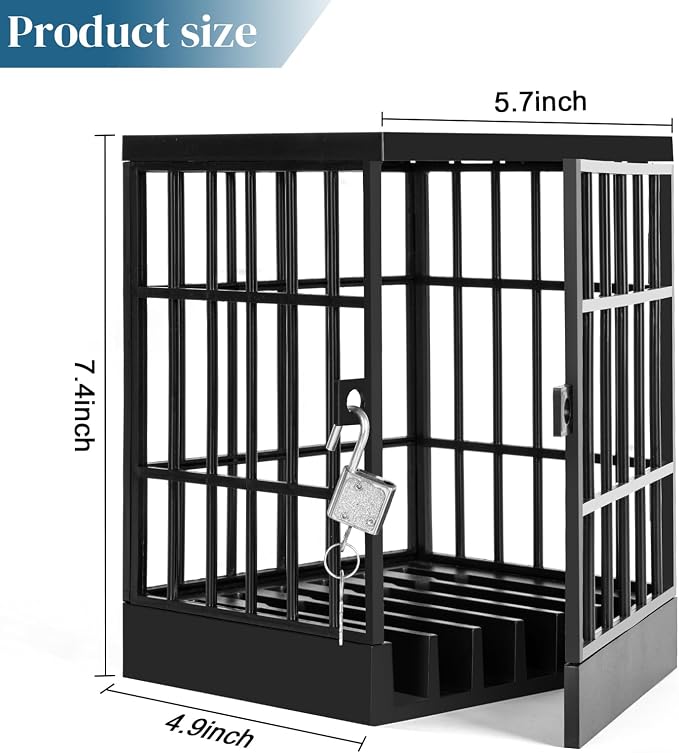 Gemaxvoled Cell Phone Jail-Phone Cage with Lock and Key Phone Lock Box Cell Phone Locker for Classroom/Family