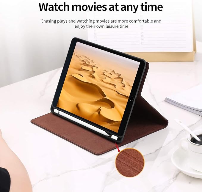 Gexmil Case for iPad mini 7.9 Inch5th/4th Generation(2019/2015) Genuine Leather Cover with Pencil HolderCowhide Folio Cover Auto Sleep/WakeAnti-FingerprintBuffalo Pattern