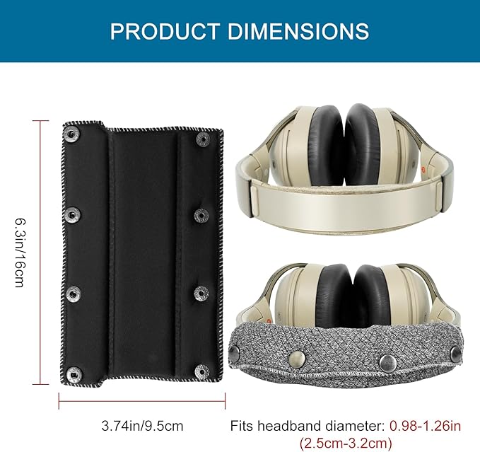 GEVO Replacement Headphone Headband Cover for Sony WH-1000XM4,WH-1000XM3/H910N/XB910N/XB900N/CH710N Headphones,Headband Cushioning Pad Protects Repair Parts,Easy Installation,No Tools Required (Gray)