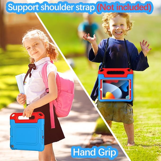 YIHE Kids Case for iPad 10.2 9th/8th/7th Gen Pro 10.5 &amp Air 3 BlackBlue | Full Body Shockproof Protective Cover Handle Stand Built-in Screen Protector Fun Colors