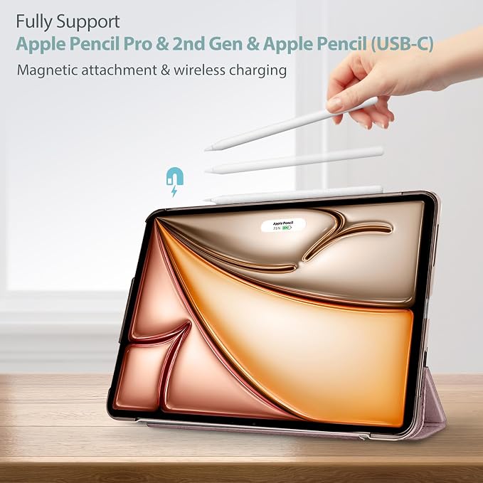 ProCase Smart Case for iPad Air 11-inch M4/M3/M2 &amp Air 10.9 5th/4th Gen | Hard Back Cover with Auto Sleep/Wake Slim Lightweight Case for iPad Air 11 2026/25/24 &amp 10.9 2022/2020-Aqua
