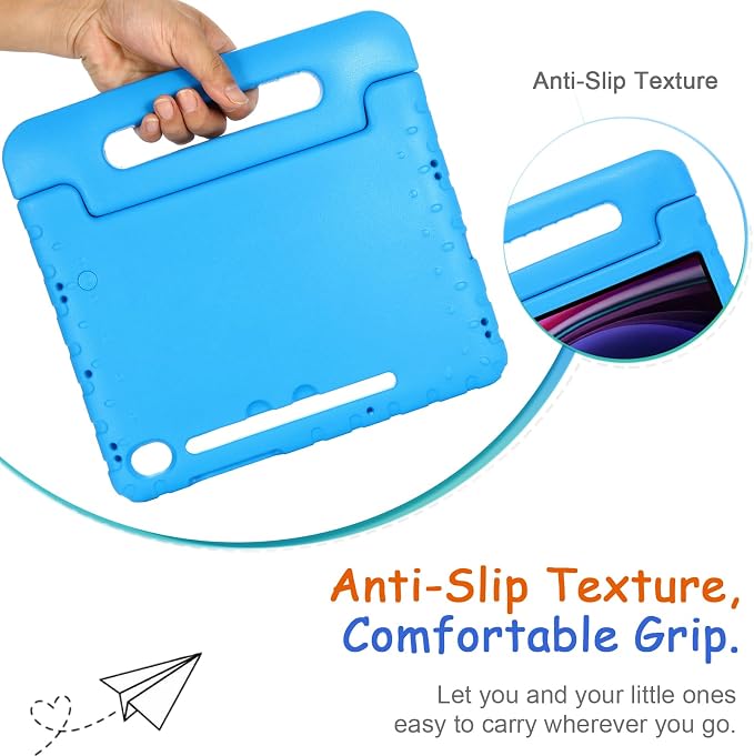 Kids Case for Samsung Galaxy Tab S10 FE Plus 13.1 (2025) Techcircle Handle Stand Light EVA Foam Bumper Protective Rugged Drop Protection Child Proof Cover Black
