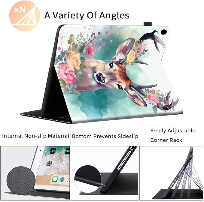 Case Fits All-New Amazon Kindle Fire HD 10 &amp 10 Plus Tablet (13th/11th Generation 2023/2021 Release) 10.1 Durable Shockproof Protective Cover with Auto Wake/Sleep，Black Woman Queen Afro Design