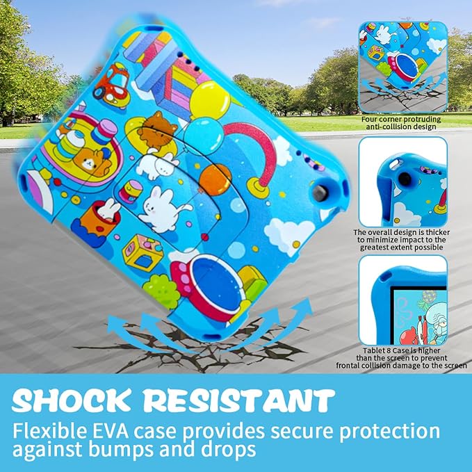 10 inch Tablet Case for kids(Compatible with 13th/11th Gen 2023/2021) (Incompatible with iPad Samsung 10 inch Tablet)Light Weight Shock Proof Convertible Handle Stand Kids Case (A-Light Blue)