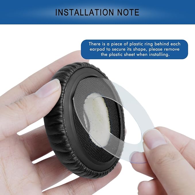 Ear Pads Replacement for Bose On-Ear 2 Headphones, GVOEARS Ear Cushion Pad for Bose OE2 / OE2i / SoundTrue/SoundLink OE Wireless Headphones, Durable & Longer Lasting (Black Pad)