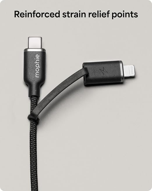 Mophie Charge Stream USB-C to USB-C 3m/10ft Cable - 60W Power Delivery Enduraflex Silicone Ultra-Durable Braided Design for Everyday Use