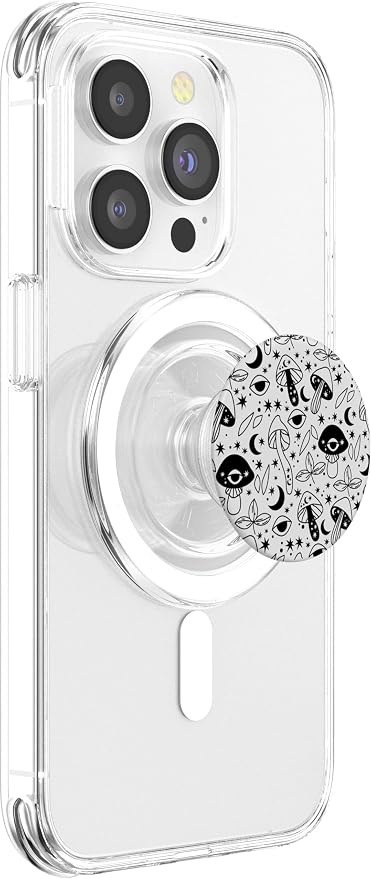 Retro Tropical Mushroom Flower Animal Pattern Design PopSockets Adhesive PopGrip