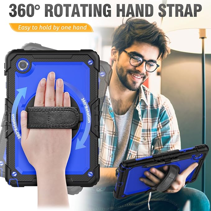 HXCASEAC Case for Samsung Galaxy Tab S6 Lite 10.4 inch Protective with Screen Protector/Hand Strap/S Pen Holder Shockproof S6 Lite Tablet Case 2024/2022/2020 SM-P610 SM-P613 SM-P620 - Black