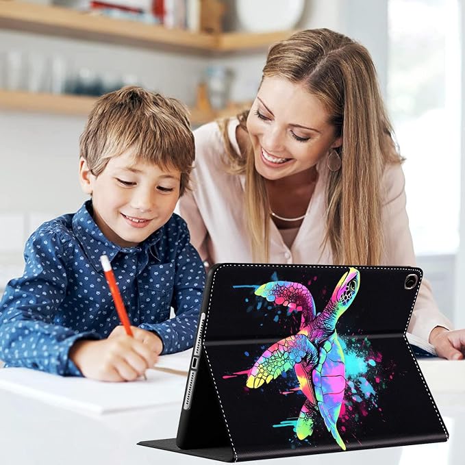 Case for iPad (A16) 11th Generation 11 Inch (2025) for iPad 10th Generation 10.9 Inch (2022) Slim Folding Stand Cover with Auto Wake/Sleep Watercolor Sea Turtle