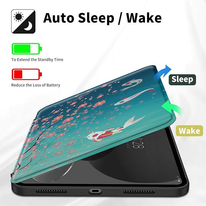 for Samsung Galaxy Tab A7 Lite Case 8.7 inch 360 Degree Rotating Stand Protective Smart Cover Case for Samsung Galaxy Tab A7 Lite 2021 - American Flag &amp Fish