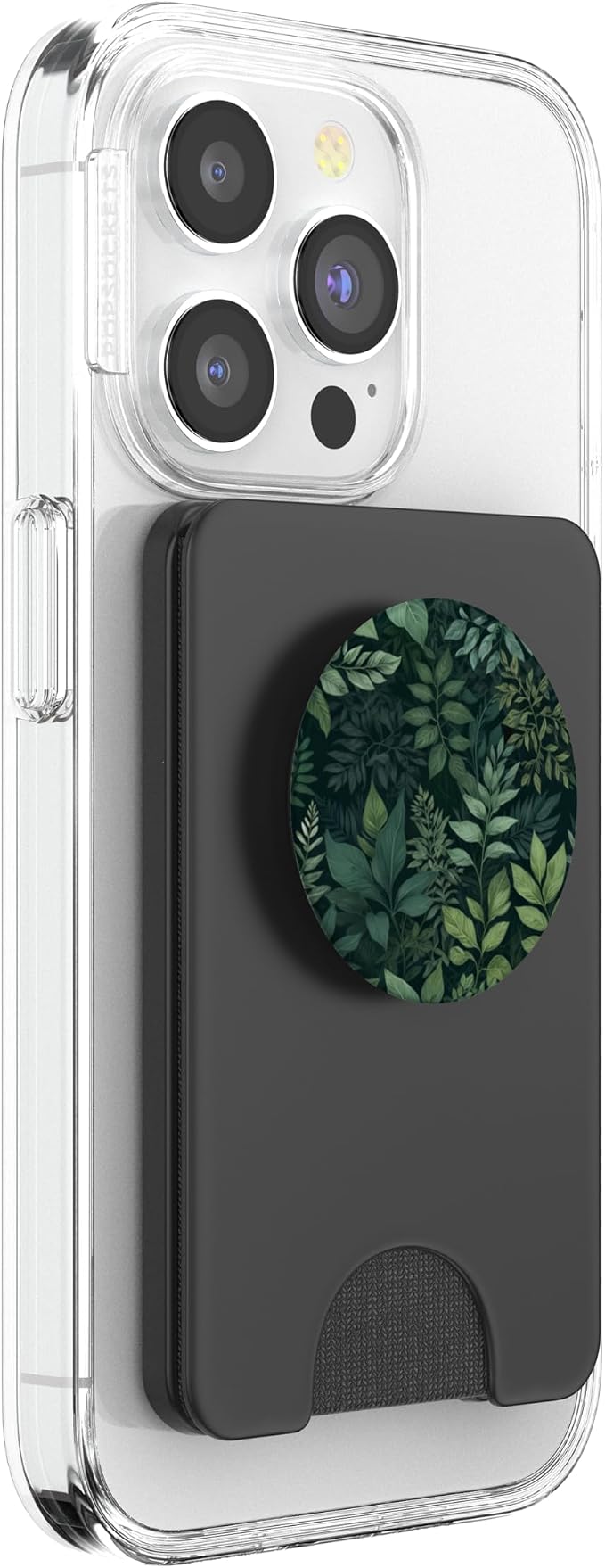 Dark Green Leaf Pattern PopSockets Adhesive PopGrip