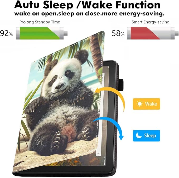 Case for Amazon Kindle Fire HD 8/Fire HD 8 Plus Tablet (12th/10th Generation 2024/2022/2020 Release) - PU Leather Folio Cover with Smart Auto Wake/Sleep Bald Eagle