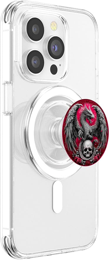 Gothic Dragon on Skull Fantasy PopSockets PopGrip for MagSafe