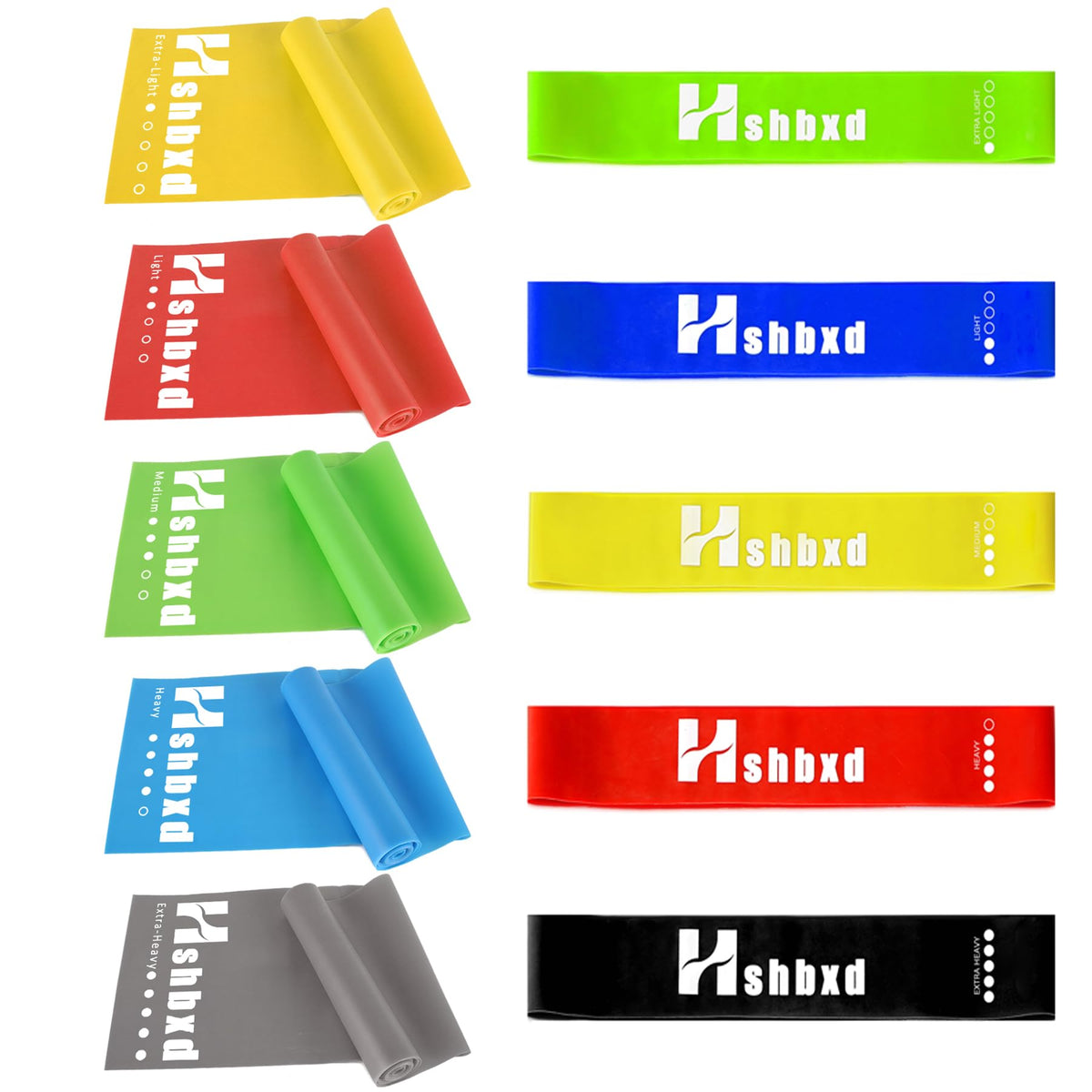 Resistance Bands for Physical Therapy, Bands for Working Out, Latex Free Elastic and Exercise Bands Set for Stretching, Suitable for Rehab, Yoga, Pilates, Gym, Home Exercise