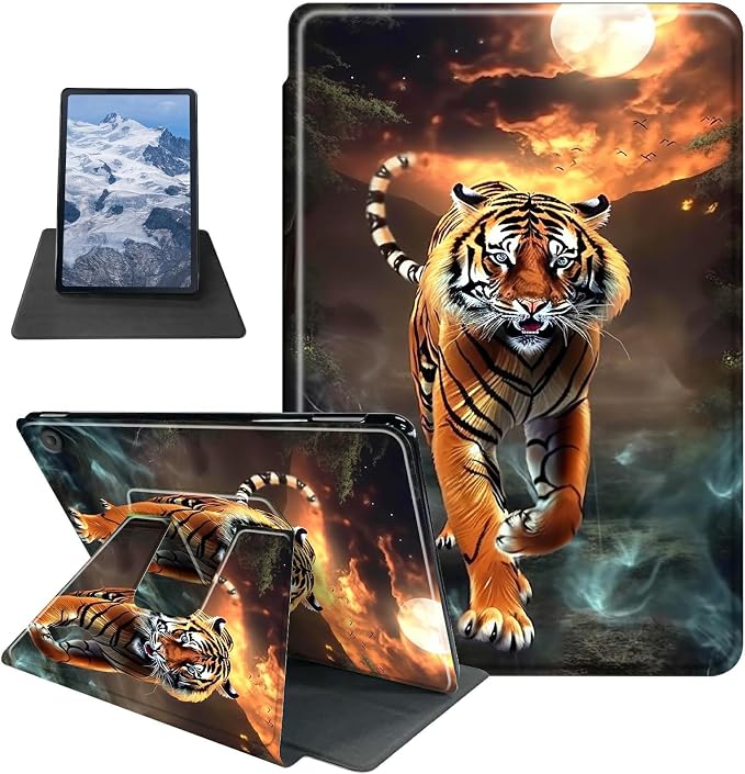 Case for Kindle Fire 7 Tablet (12th Generation 2022 Release) Baseball Theme 360 Degree Rotating Stand Protective Cover with Auto Sleep/Wake for Fire 7 2022 Tablet