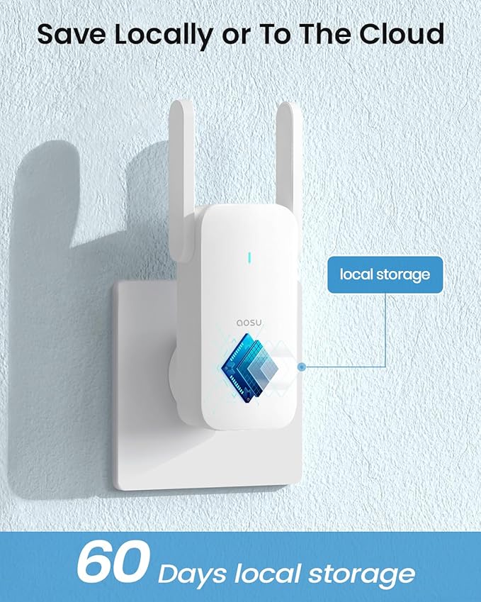 AOSU Doorbell Camera Wireless, 5MP Ultra HD, Support Local Storage, 2.4/5 GHz WiFi Video Doorbell with Homebase, Battery/Wired Powered, Work with Alexa & Google Assistant