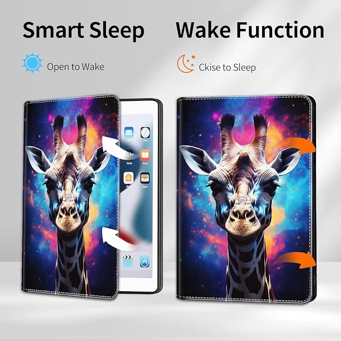 Case for iPad A16 11th Gen 11 Inch (2025) 10th Gen 10.9 Inch (2022) Model A3354 A3355 A3356 A2696 A2757 A2777 ，Slim Fit Standing Cover with Auto Sleep/Wake，Frog Playing Guitar