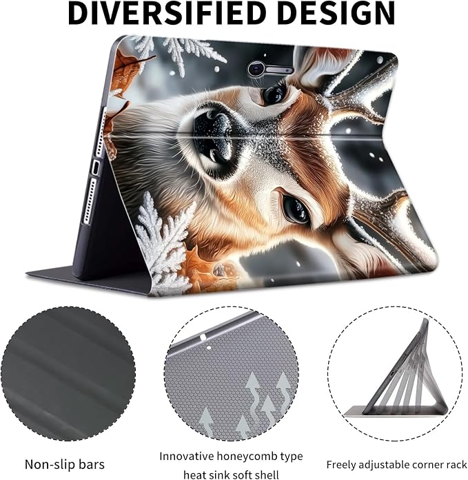 Case for Microsoft Surface Pro 11/10 / 9 13 InchPU Leather Cute Slim Folio Adjustable Stand Cover Case for Surface Pro 11th Edition AIArt Red Dragonfly