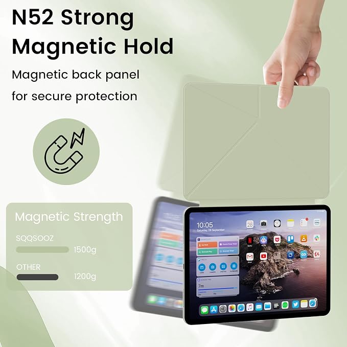 Magnetic Case for iPad Pro 11 Inch 4th/3rd/2nd Gen Black | Magnetic Attachment Support 2nd Gen Pencil Charging Slim &amp Light Folio Stand Case for iPad Pro 11'' 2022/2021/2020