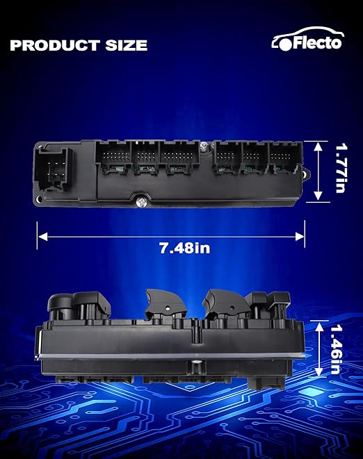 Flecto 20835552 Master Power Window Switch Driver Side with Door Lock Compatible with 07-14 Chevy Silverado Suburban Tahoe GMC Yukon Sierra 2009-2014 Escalade, Replaces 25783950, Door Lock Control