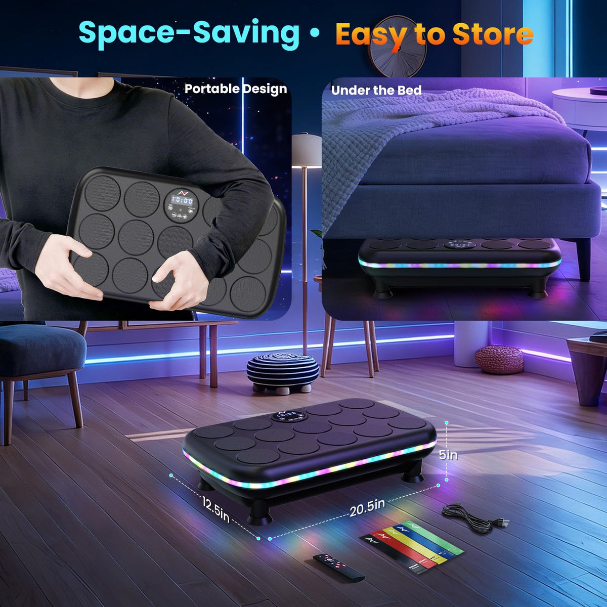 AXV Vibration Plate Fitness Platform Exercise Machine Vibrating Shaking Full Body Shaker Workout Vibrate Stand Shake Board Sport for Weight Loss Fat Burner for Gym Home Office
