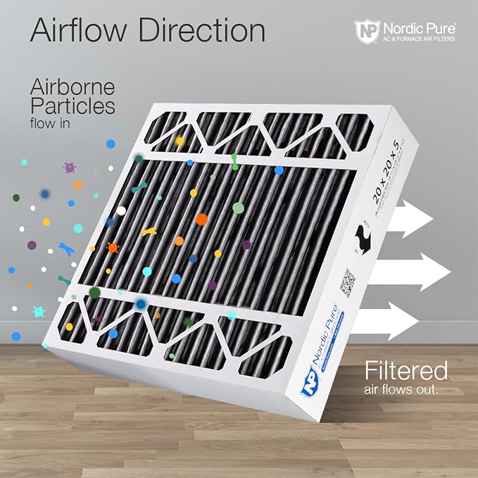Nordic Pure 20x20x5 Honeywell Replacement Furnace Filters MERV 8 Plus Carbon 4