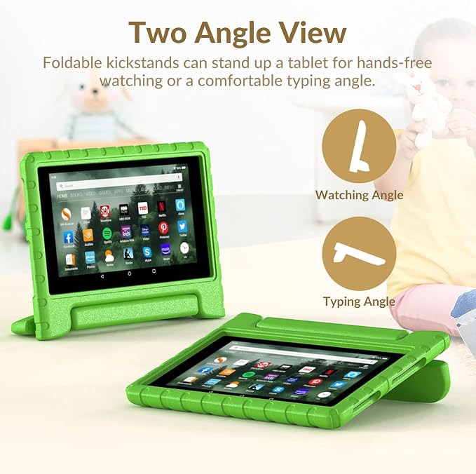 Kids Case for Kindle Fire HD 8 Tablet Case (8th/7th/6th) Shockproof Blue | 2018/2017/2016 Release Lightweight EVA Handle Stand Full Protection For Kids Daily Use