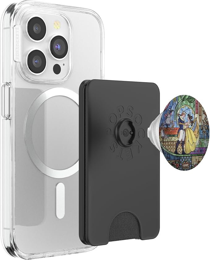 Disney Beauty And The Beast Stained Glass Window Dancing PopSockets PopGrip: Swappable Grip for Phones &amp Tablets