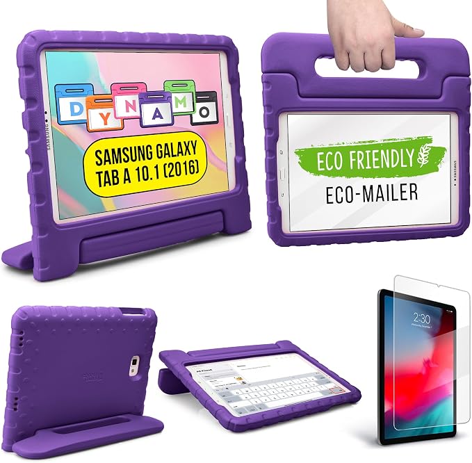 Cooper Dynamo [Rugged Kids Case] Protective Case for Samsung Tab A 10.1 (2016) T580 T585 only | Child Proof Cover with Stand Handle Screen Protector (Blue) NOT FIT with P580 P585 and 2019 Released
