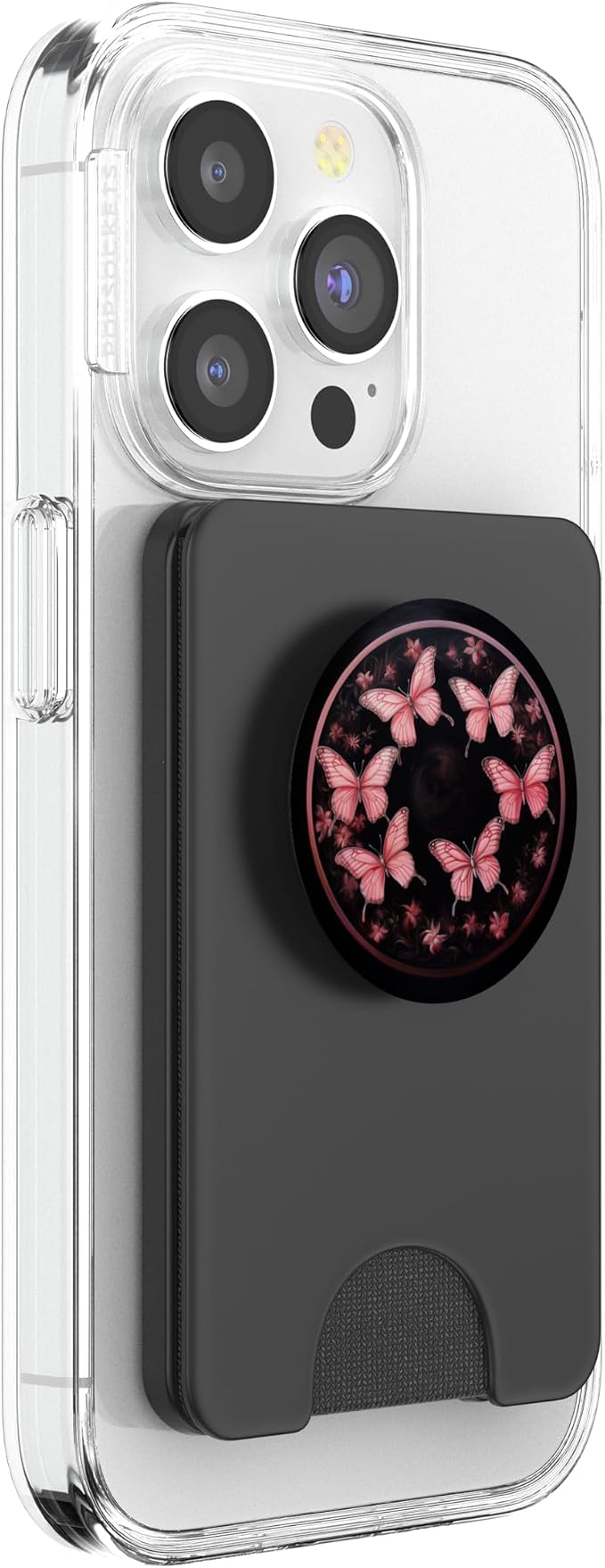 Pink Butterflies Pattern Pink Butterfly PopSockets Adhesive PopGrip