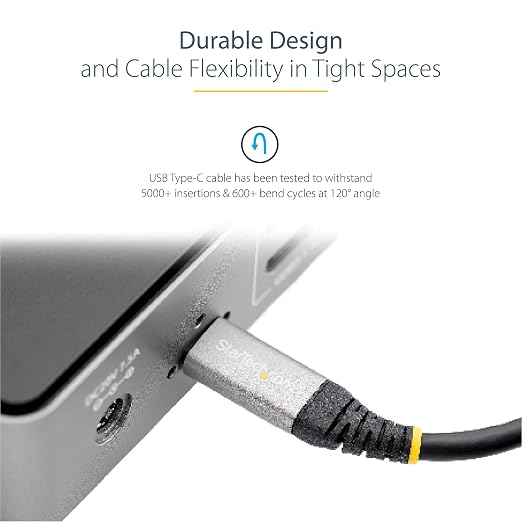 StarTech 3.3ft (1m) USB-C Cable 10Gbps 100W (5A) PD 8K 60Hz / 4K 144Hz USB-IF Certified Thunderbolt Compatible