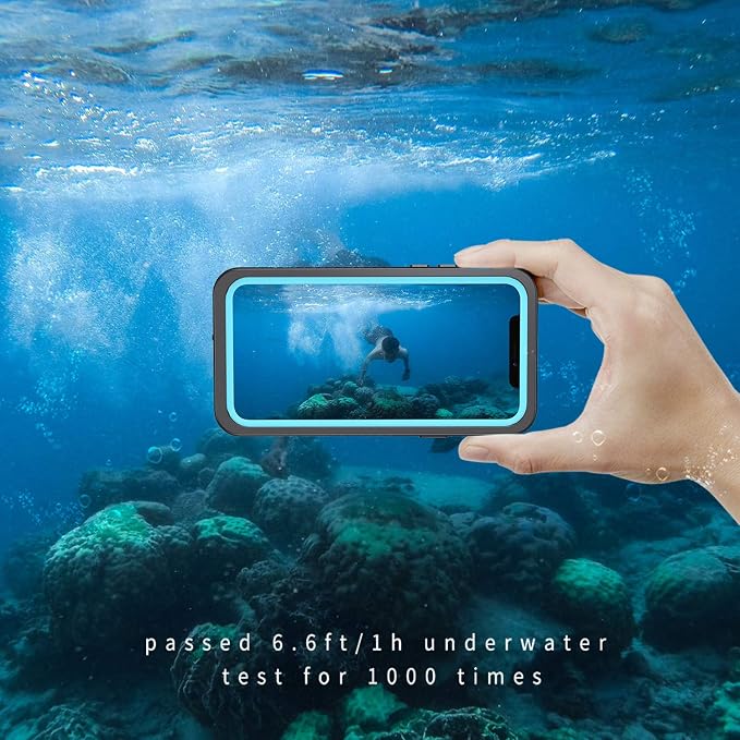 Lanhiem for iPhone 11 Case IP68 Waterproof Dustproof Case with Built-in Screen Protector Heavy Duty Full Body Protective Clear Back Phone Cover for iPhone 11 (Black)
