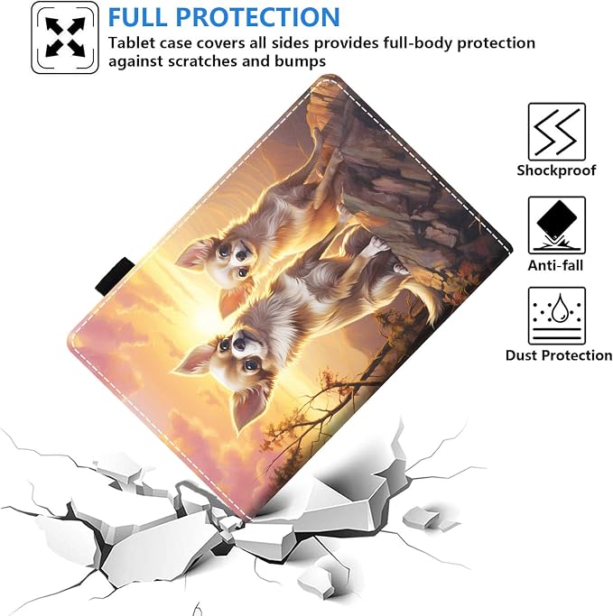 Case for Amazon Kindle Fire HD 10 Tablet (10.1 inch 9th/7th Generation 2019/2017 Release) Slim PU Leather Stand Folio Cover with Auto Wake Sleep Abstract Paint Butterfly