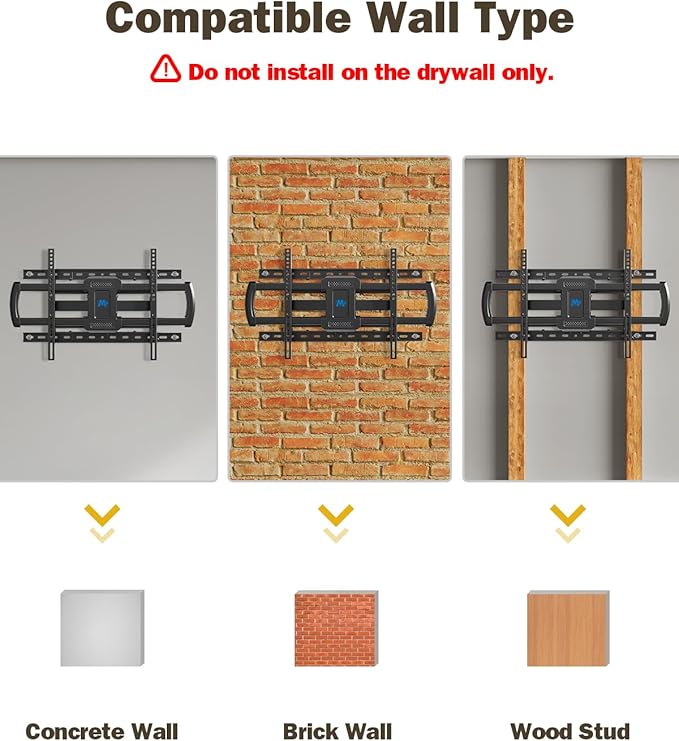 Mounting Dream UL Listed Full Motion TV Wall Mount for Most 42-84'' TVs, TV Mount with Premium Ball Bearing Design for Smooth Extension and Swivel, Max VESA 600x400mm, 100LBS, Up to 24'' Wood Stud