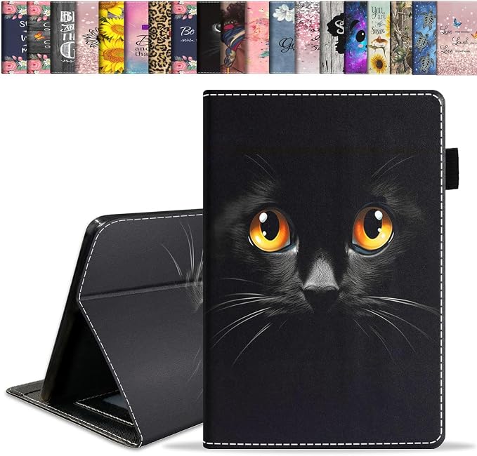Case for Amazon Kindle Fire HD 10 Tablet 10.1 (9th/7th Generation 2019/2017 Release) Slim Folding Stand Folio Cover with Card Slot &amp Auto Wake/Sleep - African American Girl
